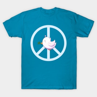 Dove of Peace on a Peace Symbol T-Shirt